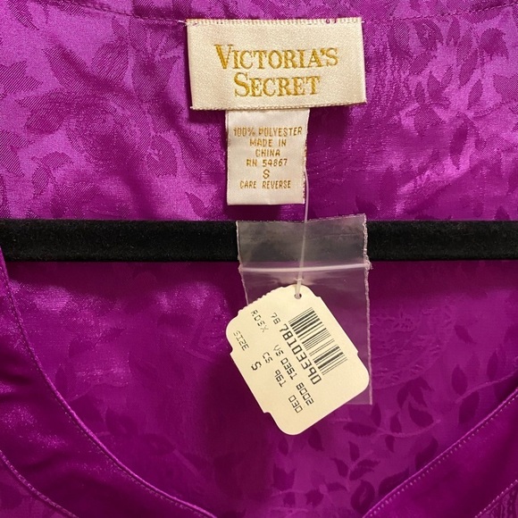Vintage Victoria's Secret Gold Label Purple Button Front Sleep Shirt Size S NEW - Picture 3 of 10